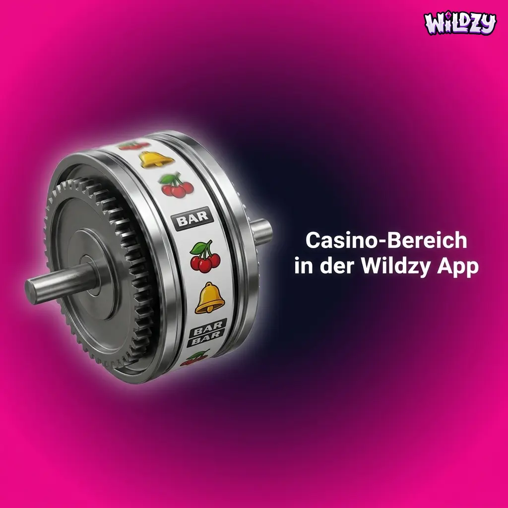 Casino-Bereich der Wildzy App mit Slots, Live Casino, Crash-Spielen und Jackpot-Slots für mobile Nutzer