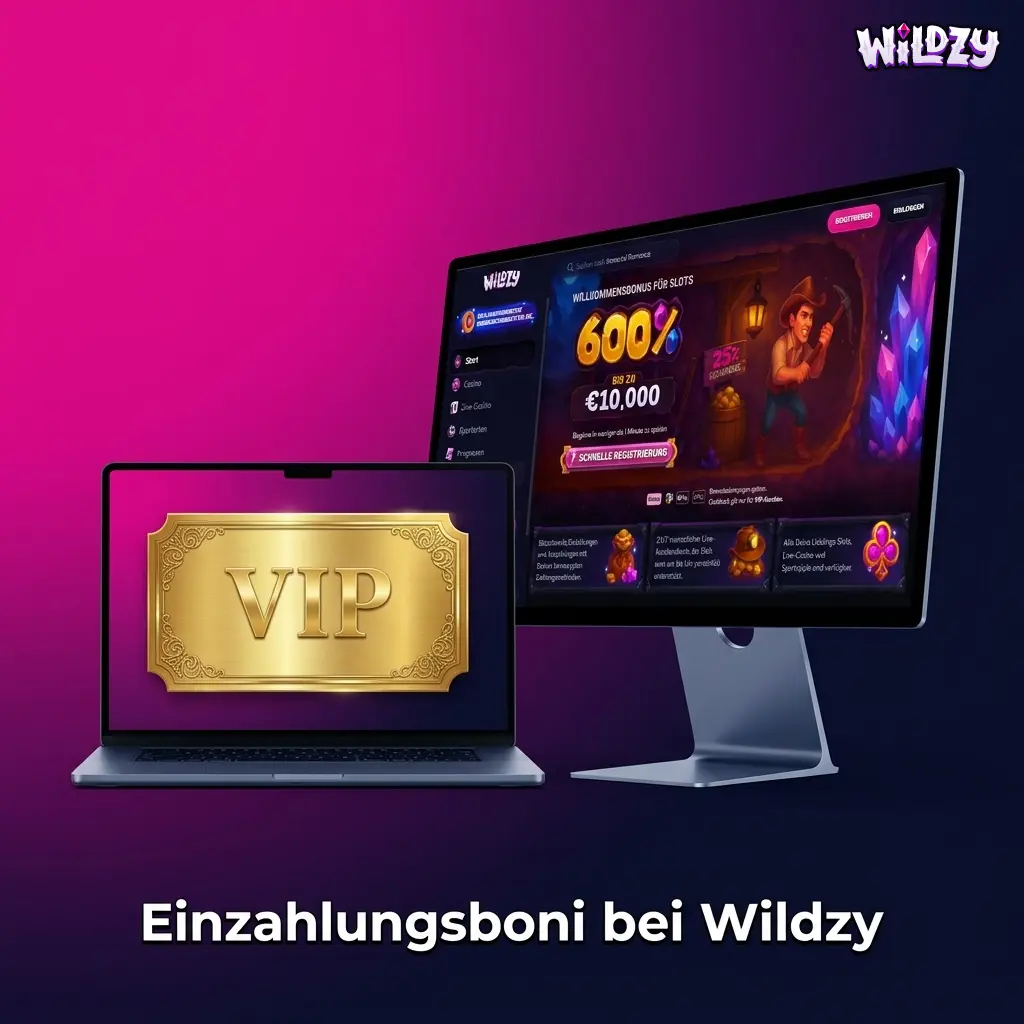 Wildzy Einzahlungsbonus mit Willkommensbonus, Freispielen und Reload-Aktionen für Neu- und Bestandsspieler