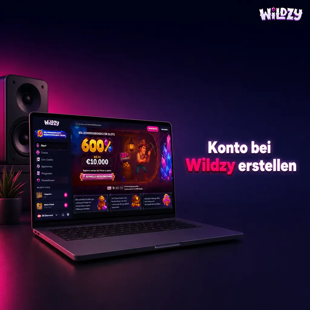 Schritt-für-Schritt-Anleitung zur Kontoerstellung bei Wildzy mit EUR-Währung und KYC-Verifizierung