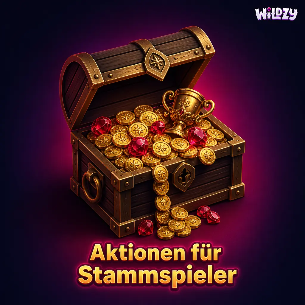 Wildzy Aktionen für Stammspieler mit Reload Bonus, Cashback, Freispielen, Aktionscode und Turnieren