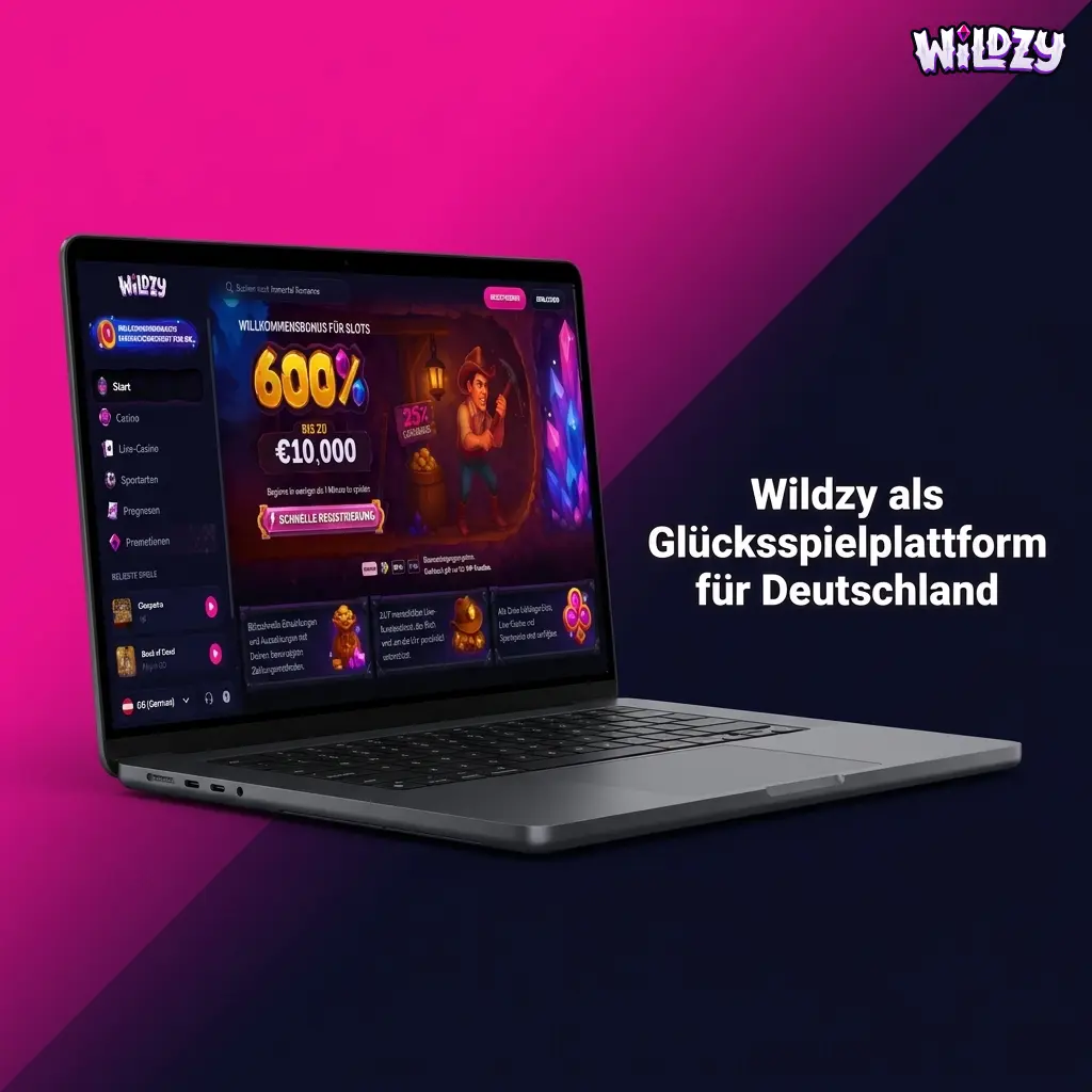 Wildzy Glücksspielplattform für Deutschland mit Sportwetten, Casino-Spielen und mobiler App