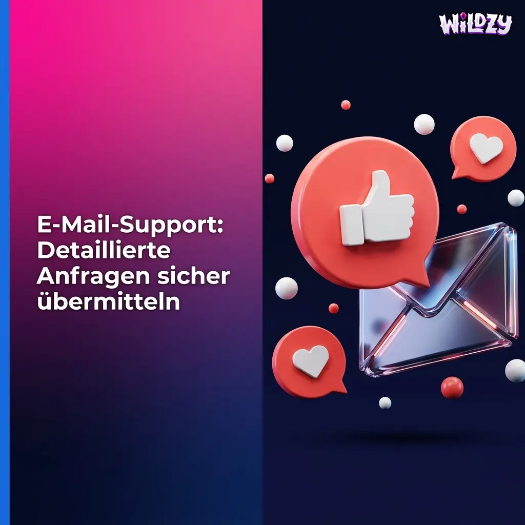 Wildzy E-Mail-Support für detaillierte Anfragen, KYC-Unterlagen und Beschwerden – Antwort binnen 24–48 Stunden