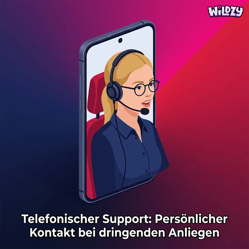 Telefonischer Kundenservice für dringende Anliegen wie Kontosperrungen und Zahlungsprobleme beim Wildzy Support
