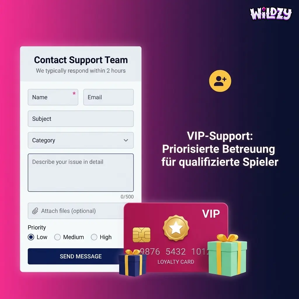 Wildzy VIP-Support: Priorisierte Betreuung mit persönlichem Ansprechpartner für qualifizierte Spieler